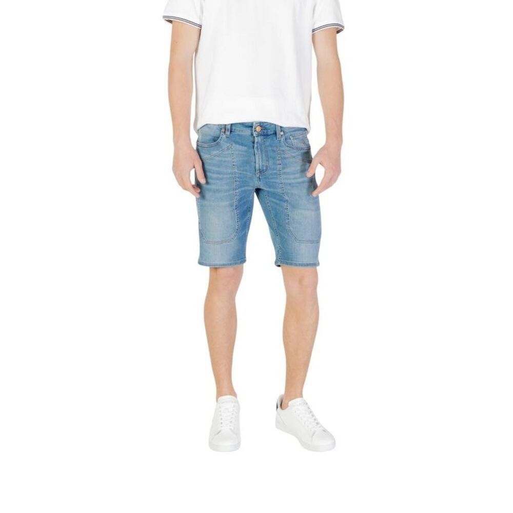 Jeckerson Panelled Denim Shorts Men Light Blue